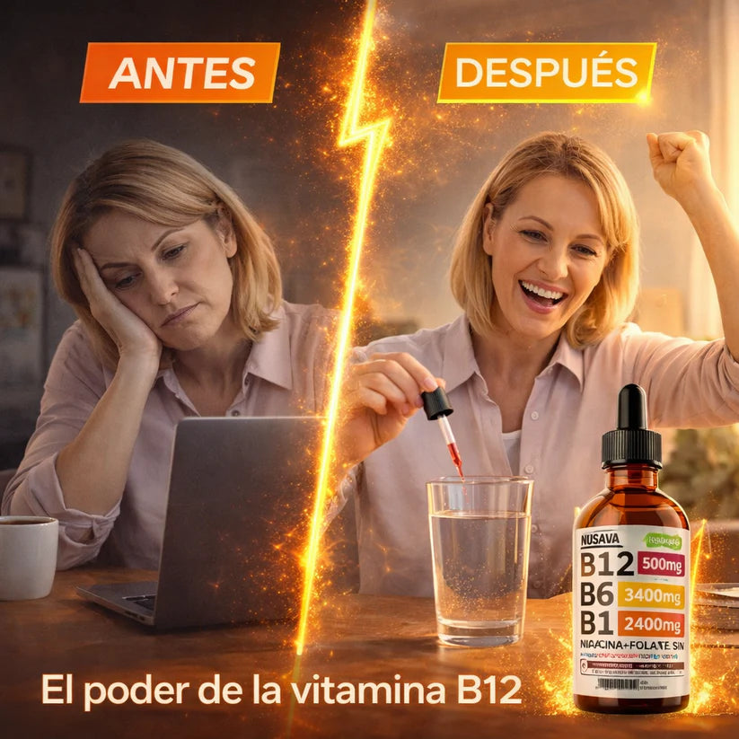 ⚡🧠 Vitaminas B12 + B6 + B1 Líquidas | Más Energía, Enfoque y Bienestar Diario 🍃💪 - 2x1 HOY 🔥